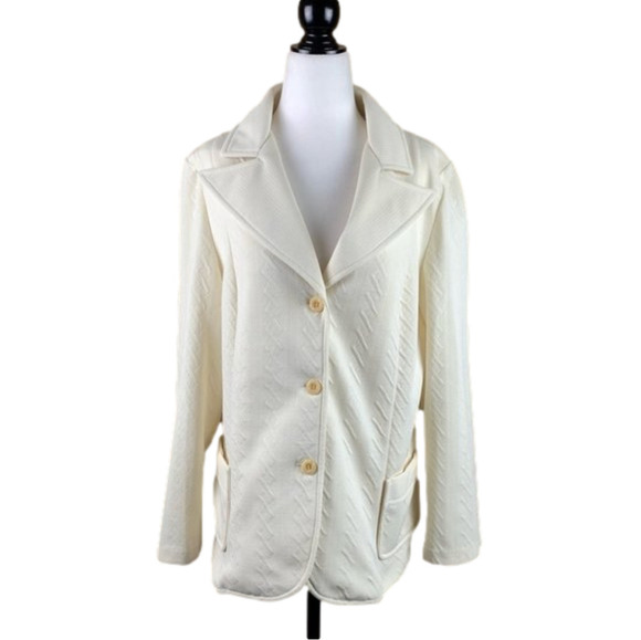 Vintage  70's Glenayr Kitten Ivory Blazer - Picture 1 of 13